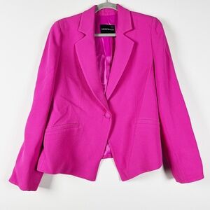 Emporio Armani Women's Lapel One Button Structured Blazer Jacket Hot Pink XXL